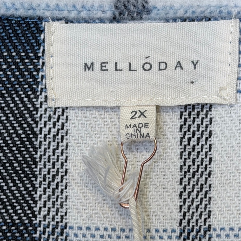 MELLODAY | NWT Plus Size Plaid Utility Shirt Jacket Shacket - Picture 11 of 14